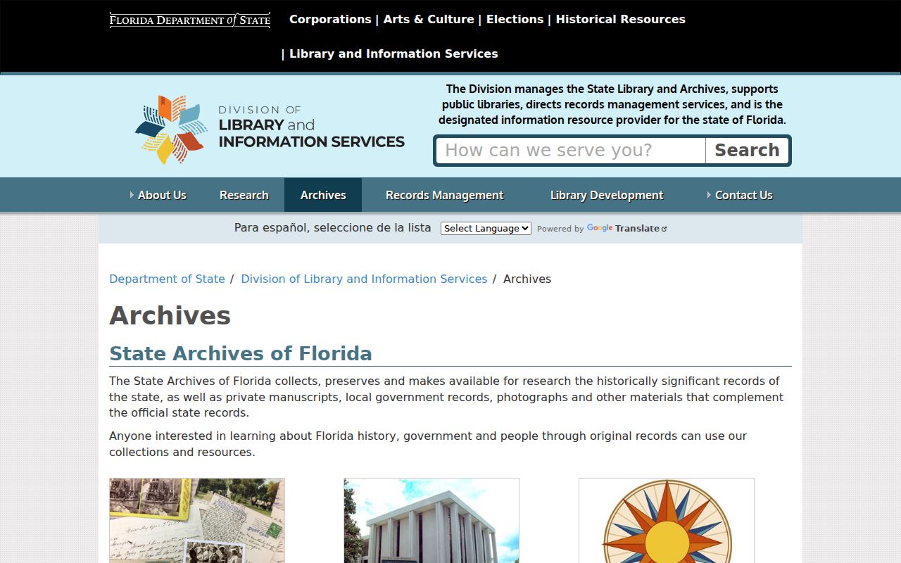 State Archives of Florida research access for Parkland historical records