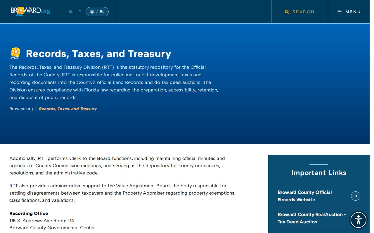 Broward deed guidance supporting Parkland ZIP and parcel verification